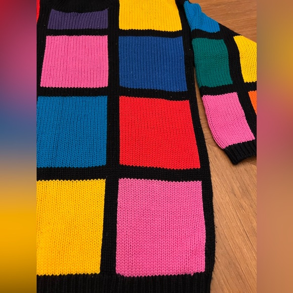 Vintage 80s Colorblock Sweater - Picture 3 of 11